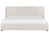 Buklé postel s úložným prostorem 180 x 200 cm krémově bílá LAVAUR_913371