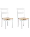 Set of 2 Dining Chairs GEORGIA Wood White