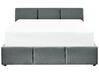 Velvet EU King Size Ottoman Bed Dark Grey BOUSSE_862595