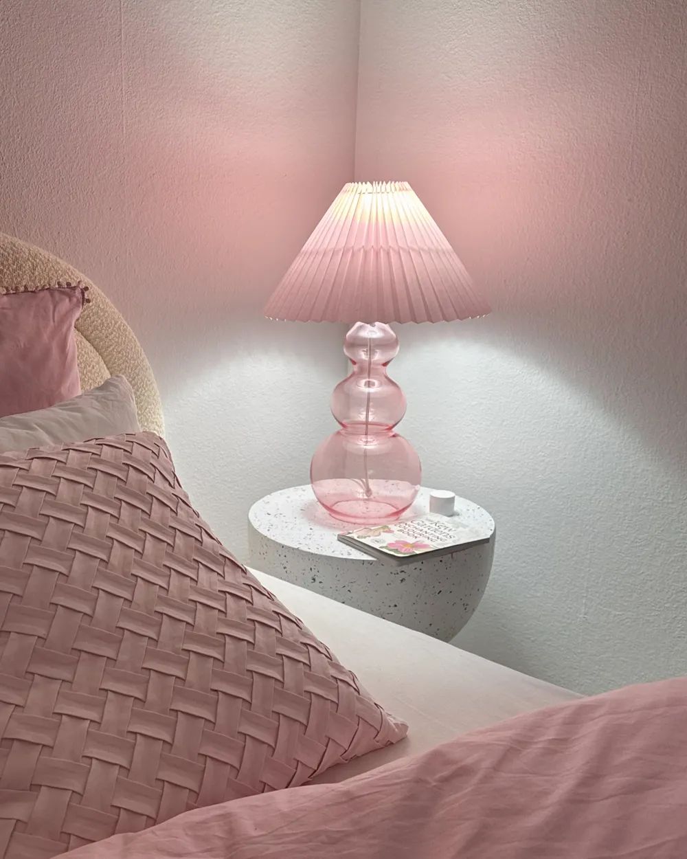 Table Lamp SENGWA Glass Pink_1064335
