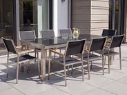 Garden Dining Table GROSSETO 220 cm 100 cm Granite Polished Black_369779