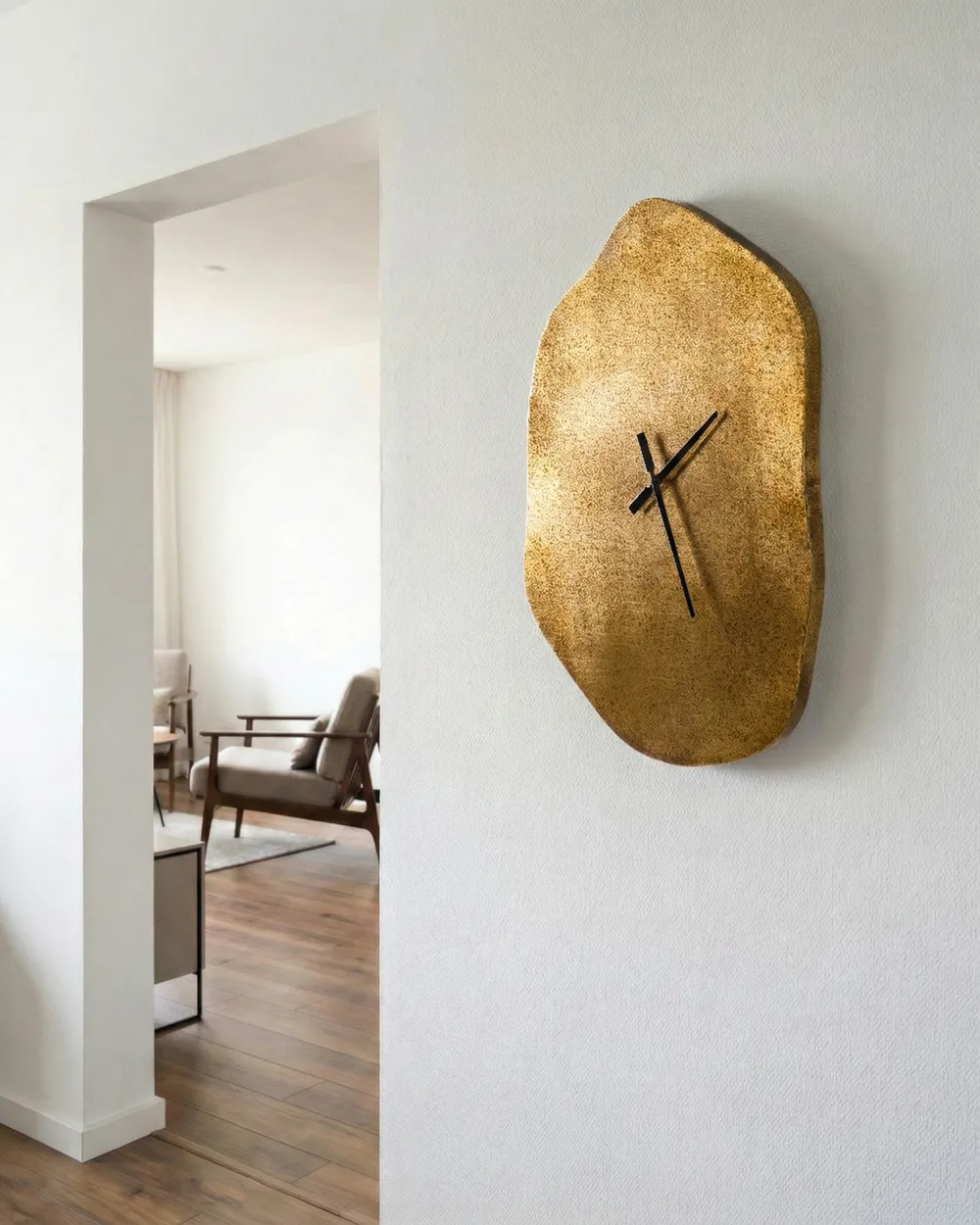 Zegar ścienny GANGES 50 cm Metal Mosiężny