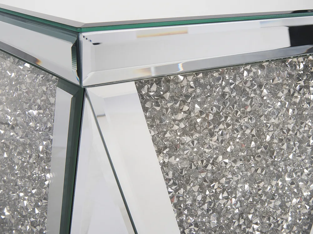 Side Table LUXEY Glass Mirrored Silver_850879