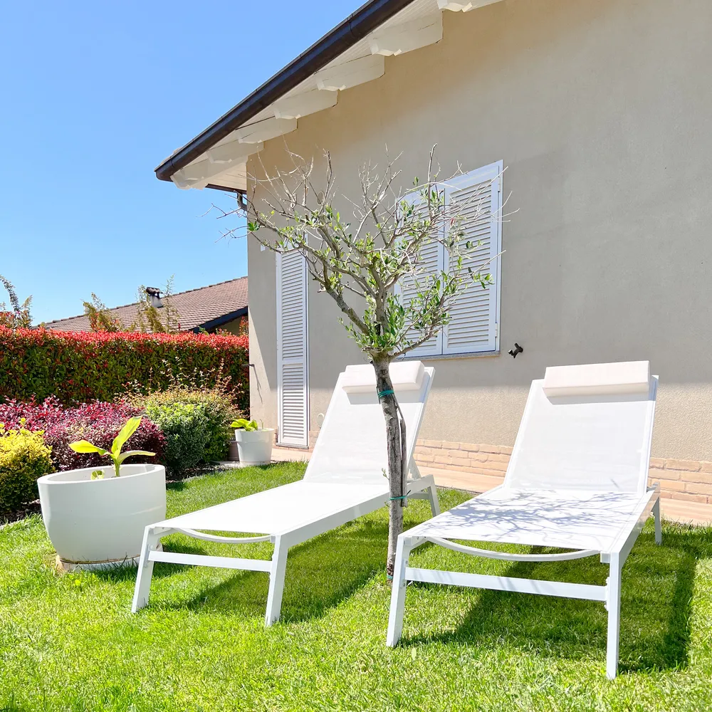 Lettino Prendisole CATANIA Metallo Bianco