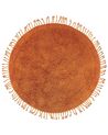 Dywan shaggy okrągły bawełniany ⌀ 140 cm pomarańczowy BITLIS_837865