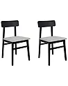 Set of 2 Dining Chairs STACY Wood Light Grey