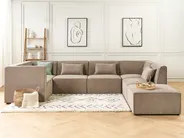 Module fauteuil LEMVIG Velours côtelé Taupe_876496
