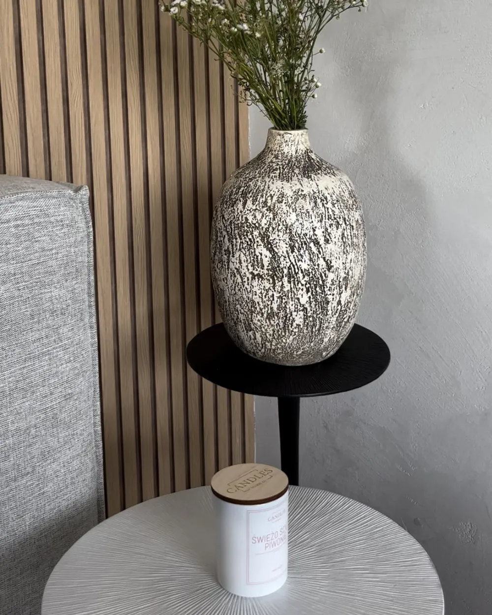 Wazon na kwiaty VIGO 36 cm Ceramika Szary_883339