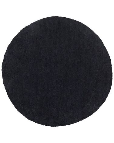 Tappeto shaggy nero tondo ⌀ 140 cm DEMRE