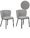 Conjunto de 2 sillas de comedor MINA Bouclé Gris