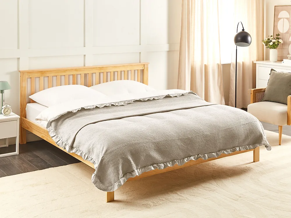 Bedspread HATTON Cotton 200 x 220 cm Taupe_1178869