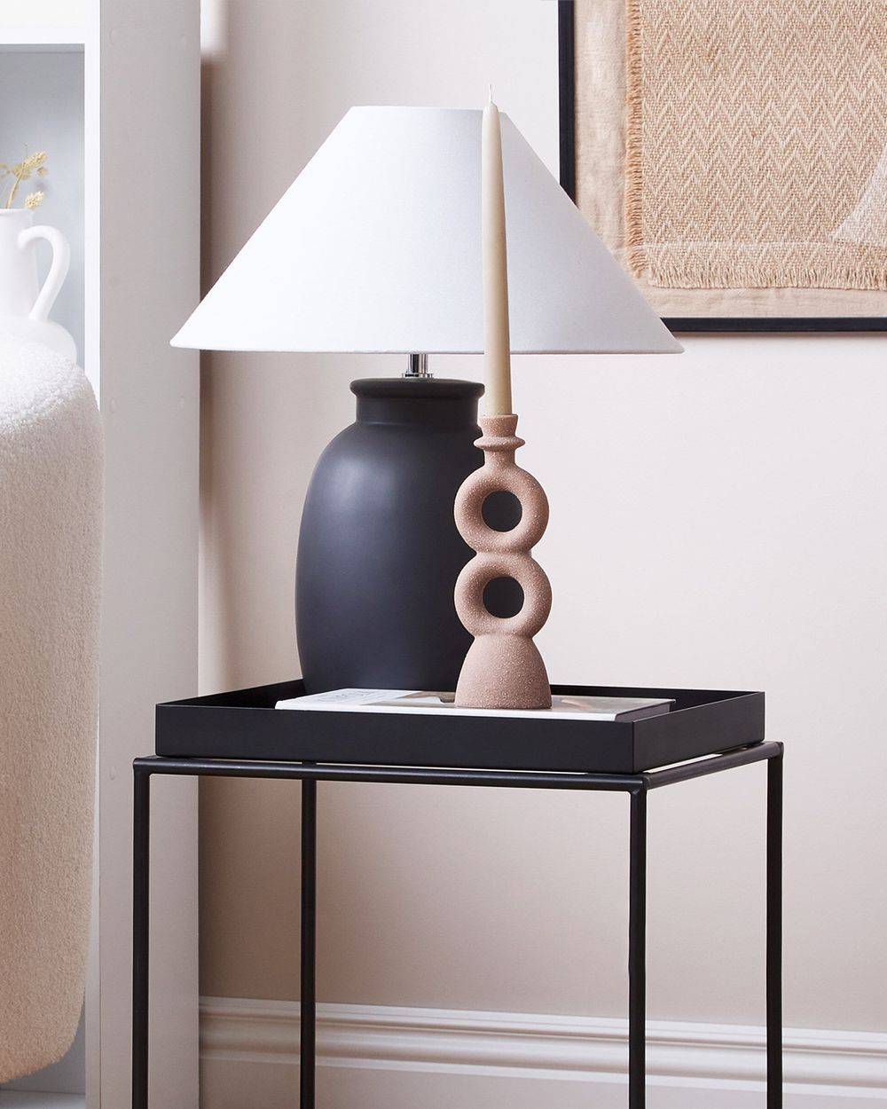 Candle Holder NAOUSA 23 cm Ceramic Beige