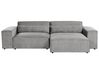 Left Hand 2 Seater Modular Fabric Corner Sofa Grey HELLNAR_911836