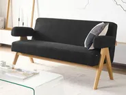 Sofa 2 Seater TAMRE Boucle Black/ Light Brown_985305
