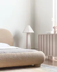 Bed Boucle BAYEL 160 x 200 cm (EU King Size) Taupe_1056372