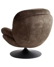 Swivel Armchair NOLVIK Velvet Dark Brown_1026671