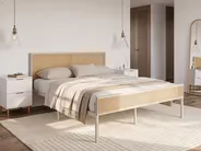 Bed PE Rattan AVANTON 160 x 200 cm (EU King Size) Beige_1116781