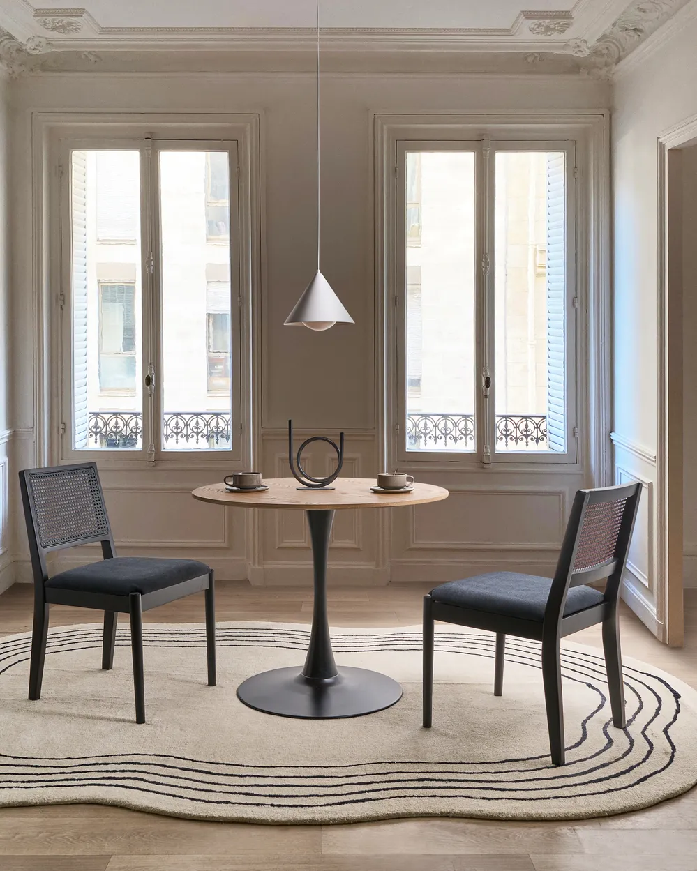 Set of 2 Dining Chairs TAMARAC Wood Black