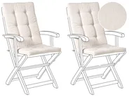 Set of 2 Back/Seat Cushions MAUI PREMIUM Light Beige_988883