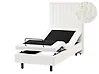 Bett verstellbar Bouclé DUKE II 80 x 200 cm Cremeweiß
