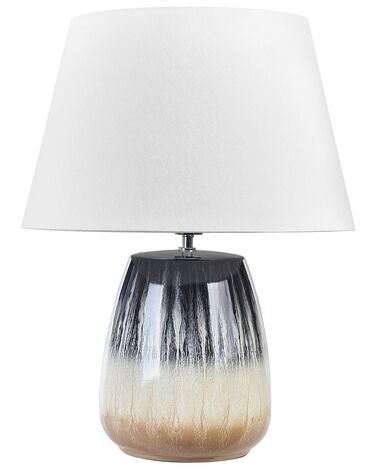 Ceramic Table Lamp Grey and Beige CIDRA