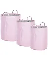 Set of 3 Baskets ARCHA Cotton Pink