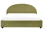 Ottoman Bed VAUCLUSE Boucle Olive Green 180 x 200 cm (EU Super King)_913154