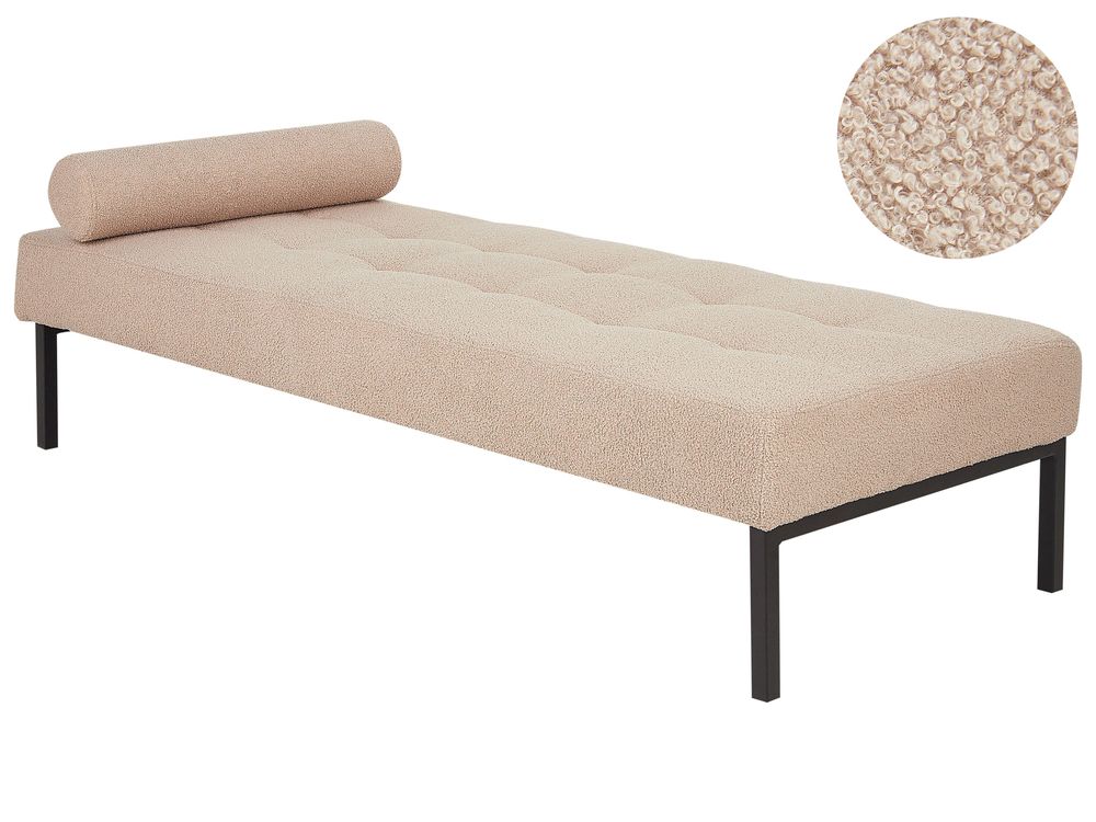 Chaise longue CHINON Bouclé Beige