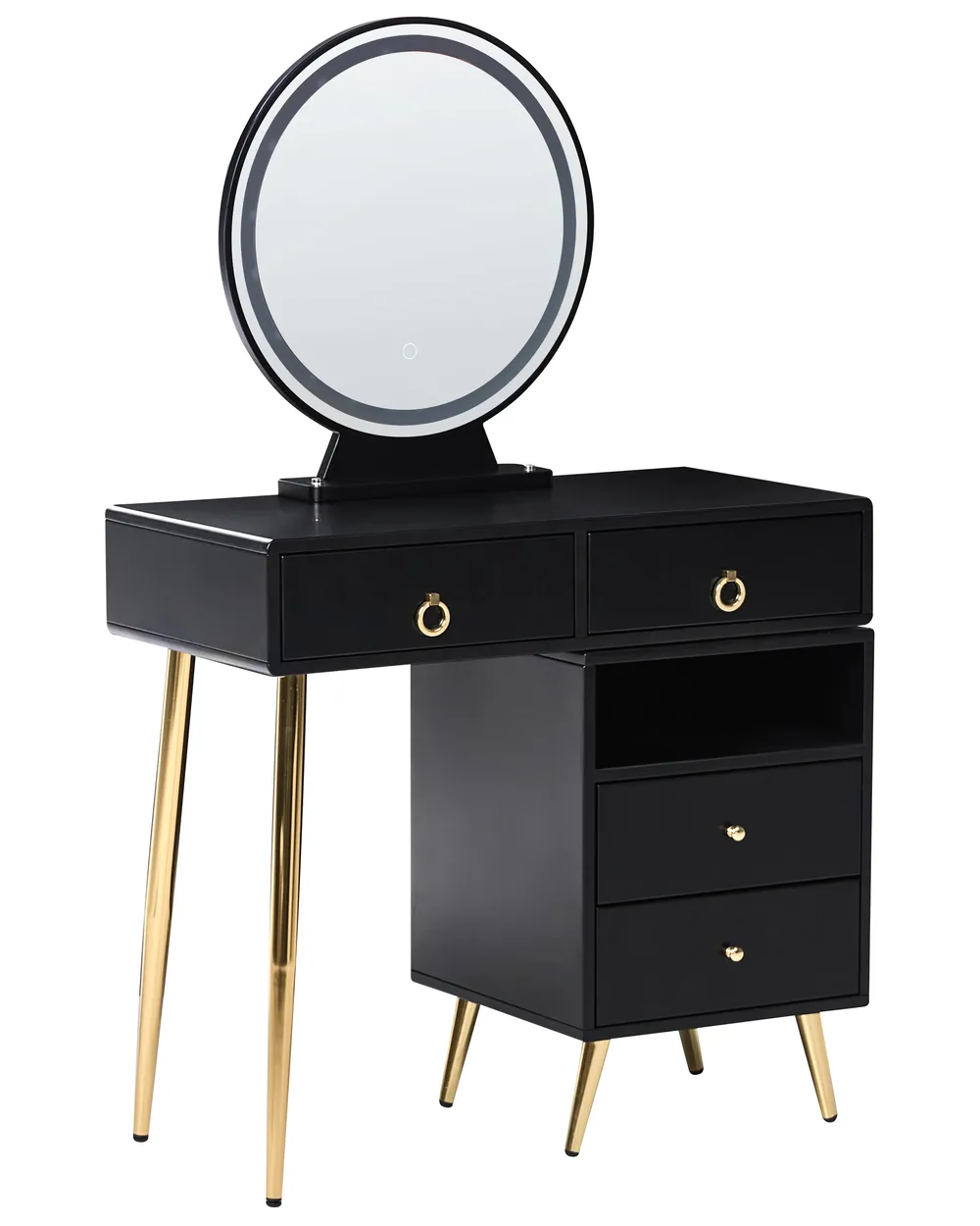 Dressing table, YVES, black and gold DEF