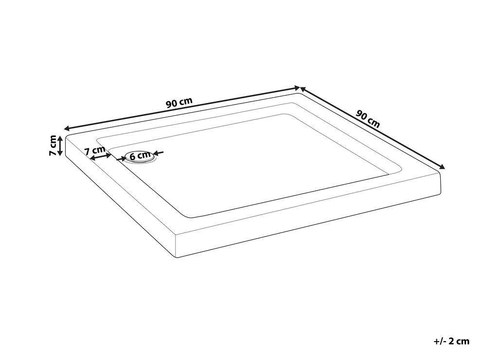 Shower Tray AMPAY 900 x 900 x 70 mm White_943941
