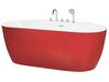 Badewanne freistehend rot mit Armatur oval 170 x 80 cm ROTSO_811196