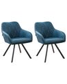 Set di 2 sedie tessuto blu marino e nero MONEE_724780
