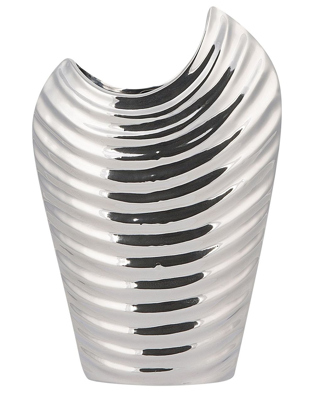 Dekovase ECETRA 26 cm Steinzeug Silber