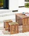 Set of 2 Garden Stools BELLANO Acacia Wood Brown