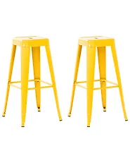 Conjunto de 2 sillas de bar CABRILLO Metal Amarillo_1165835