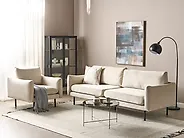 Conjunto de sala de estar 4 plazas VINTERBRO Terciopelo Beige claro_1183792