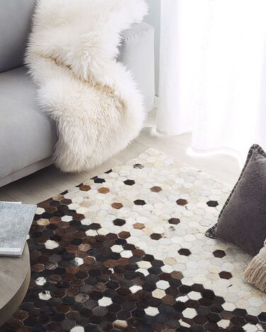 Cowhide Area Rug 160 x 230 cm Brown with Beige EYIM