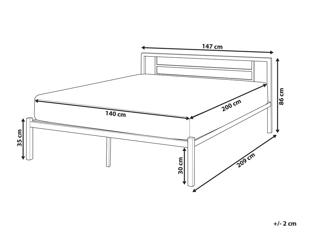 Bed Metal CUSSET 140 x 200 cm (EU Double) White_817995