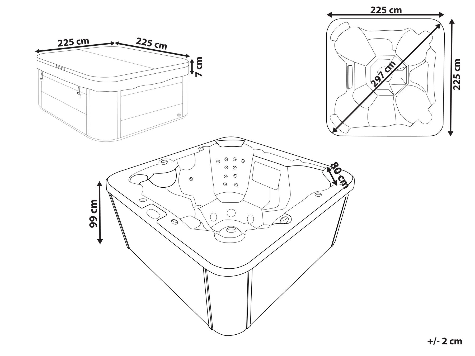 Spa d'extérieur avec LED VILLARRICA Blanc | Beliani.fr