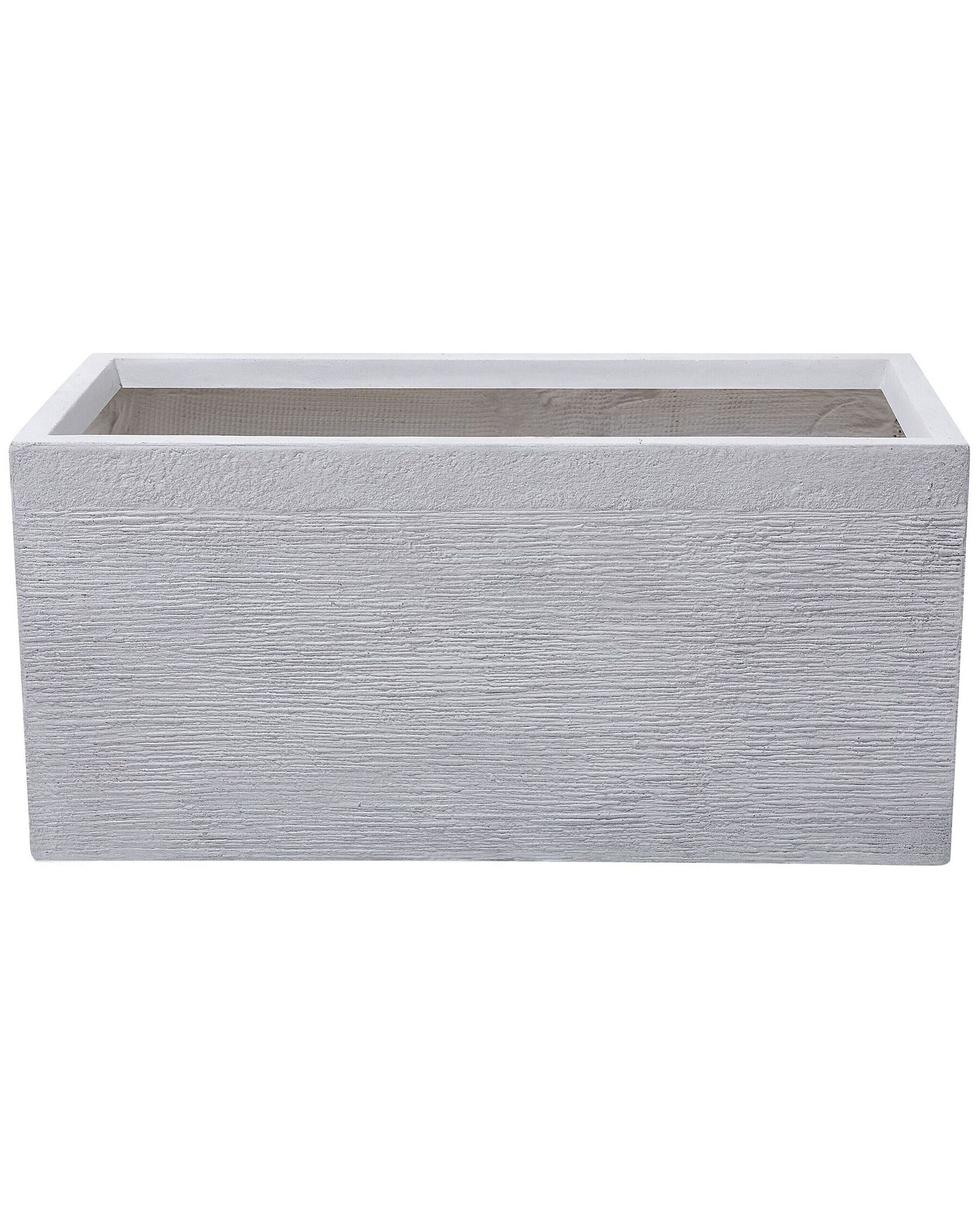 Vaso rettangolare bianco da esterno 80 x 37 x 38 cm MYRA_700338