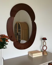 Wall Mirror ALVENA 60 cm 80 cm Dark Brown_1174168