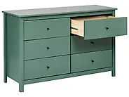 6 Drawer Chest BARCALDINE Pine Wood Green_1186432