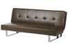 Faux Leather Sofa Bed Brown DERBY Small_923247