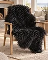 Sheepskin Rug ULURU Black 65 x 110 cm