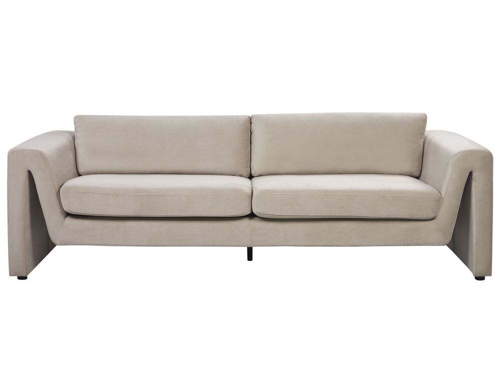 Sofa 3-Sitzer MAUNU Samtstoff Taupe