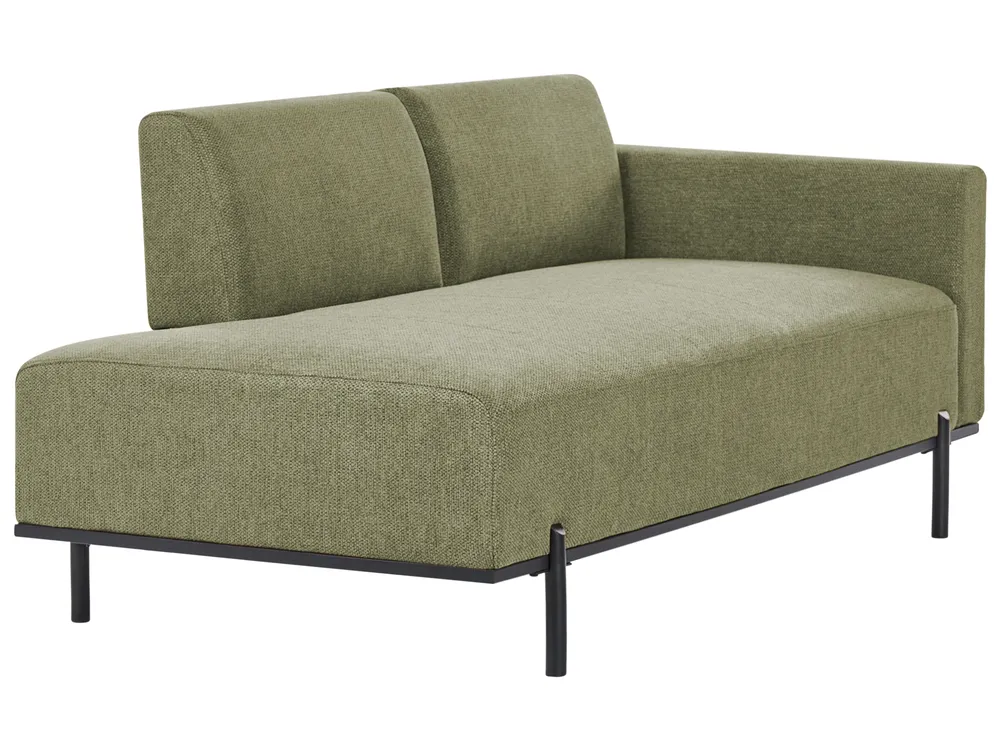 Chaise Longue SAVASSE Faux Linen Green_1004628