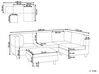 Sofá modular esquinero 4 plazas de tela marrón izquierdo con otomana UNSTAD_924926
