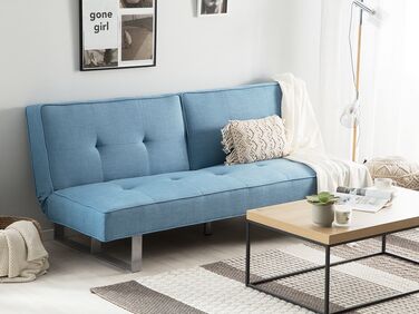 Fabric Sofa Bed Blue DUBLIN