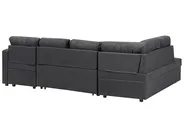 U-Shape Sofa Bed 5 Seater KARRABO with Storage Fabric Dark Grey_712710