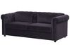 Canapé convertible 3 places en velours noir CHESTERFIELD_766995